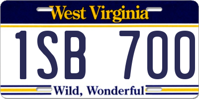 WV license plate 1SB700