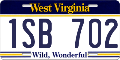 WV license plate 1SB702