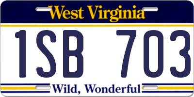 WV license plate 1SB703