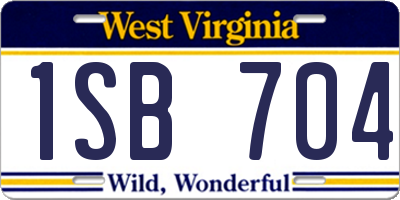 WV license plate 1SB704