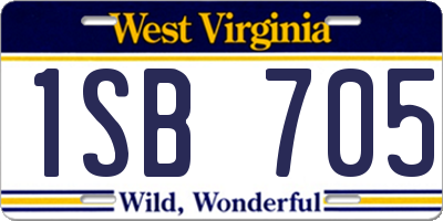 WV license plate 1SB705