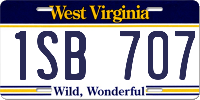 WV license plate 1SB707