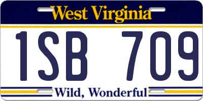 WV license plate 1SB709
