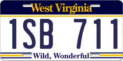 WV license plate 1SB711