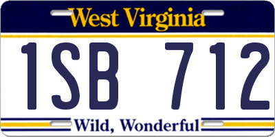 WV license plate 1SB712
