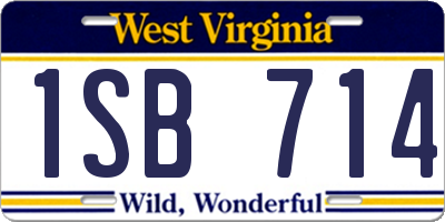 WV license plate 1SB714