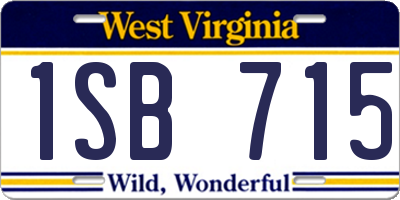 WV license plate 1SB715
