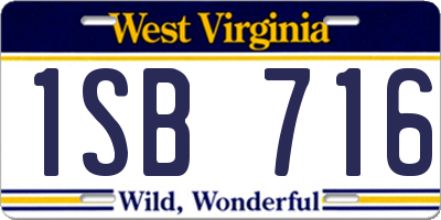 WV license plate 1SB716