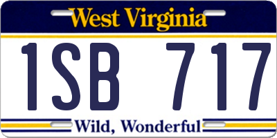 WV license plate 1SB717