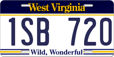 WV license plate 1SB720