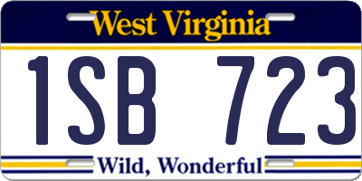 WV license plate 1SB723