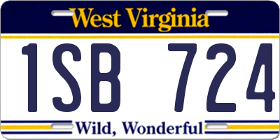 WV license plate 1SB724