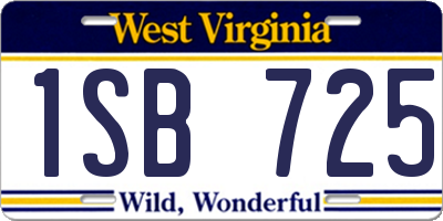 WV license plate 1SB725