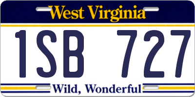 WV license plate 1SB727