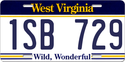 WV license plate 1SB729