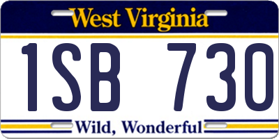 WV license plate 1SB730