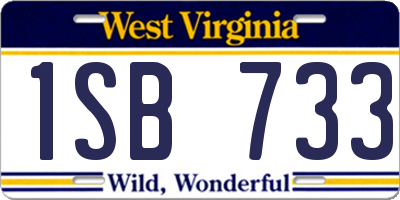 WV license plate 1SB733