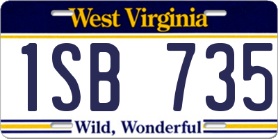 WV license plate 1SB735