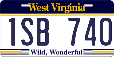 WV license plate 1SB740
