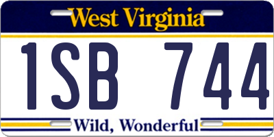 WV license plate 1SB744