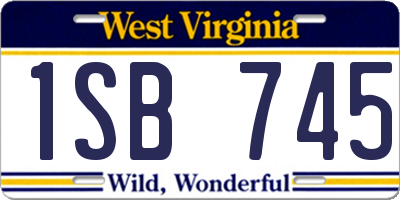 WV license plate 1SB745