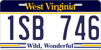 WV license plate 1SB746