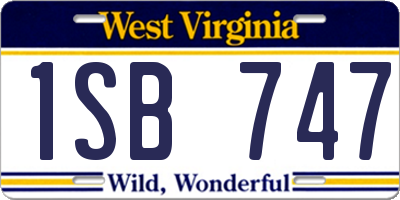 WV license plate 1SB747