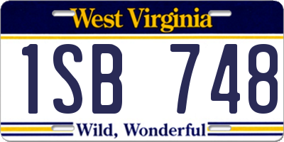 WV license plate 1SB748