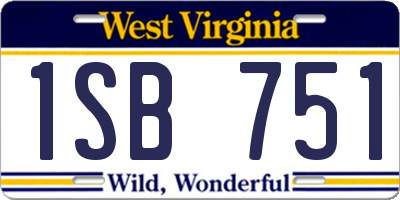 WV license plate 1SB751