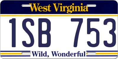 WV license plate 1SB753