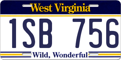 WV license plate 1SB756