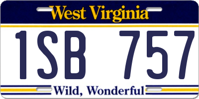 WV license plate 1SB757