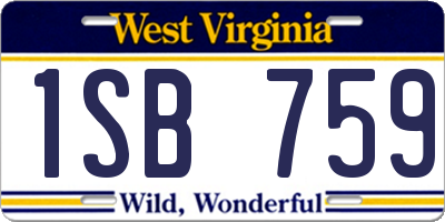 WV license plate 1SB759