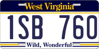 WV license plate 1SB760