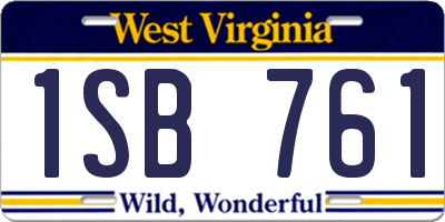 WV license plate 1SB761