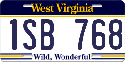 WV license plate 1SB768