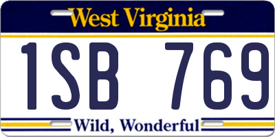 WV license plate 1SB769