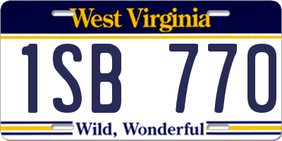 WV license plate 1SB770