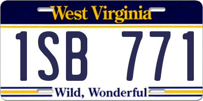 WV license plate 1SB771