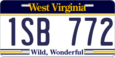 WV license plate 1SB772