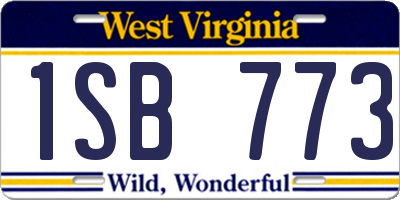 WV license plate 1SB773