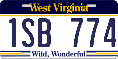 WV license plate 1SB774