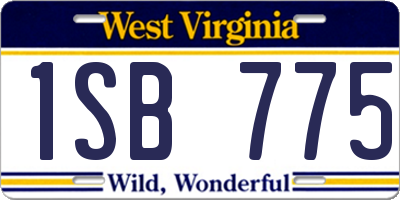 WV license plate 1SB775