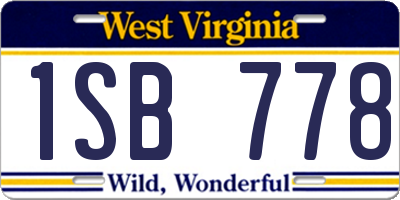WV license plate 1SB778