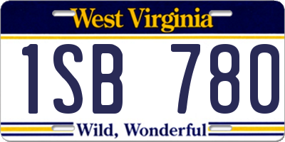 WV license plate 1SB780
