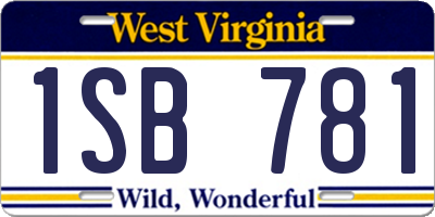 WV license plate 1SB781