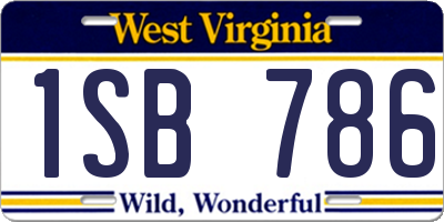WV license plate 1SB786