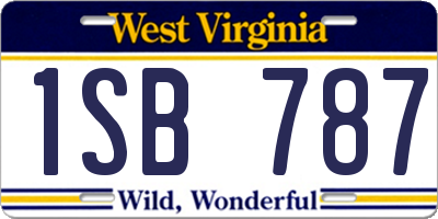 WV license plate 1SB787