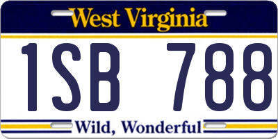 WV license plate 1SB788
