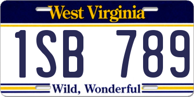WV license plate 1SB789
